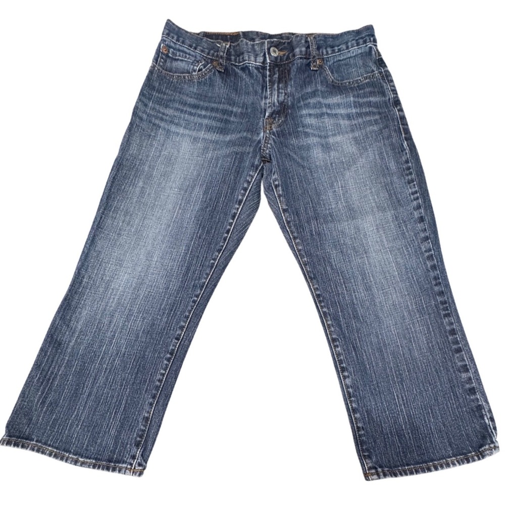 Lucky Brand Crop Jeans Women 30 Stretch Blue Ol Red Wing Dungarees Denim